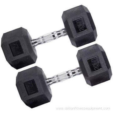 gym power training equipment dumbbell hex rubber dumbbell